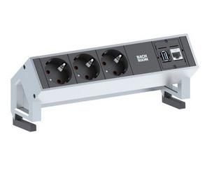 Bachmann DESK 2 power strip with 1x custom module + 3x power socket outlets - W124437878