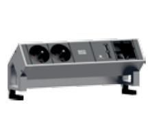 Bachmann DESK 2 with USB double charger (5.2V/2.15A), 1x custom module + 2x power socket outlets - W124437883