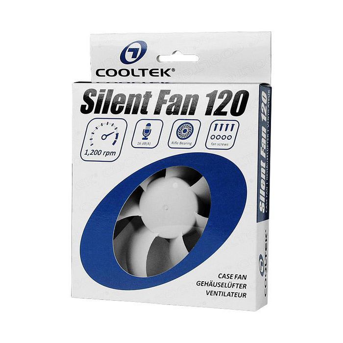 Cooltek Silent Fan 120 - 1200rpm, 1.2W, 107.9m³/h, 16.0dBA - W124447761