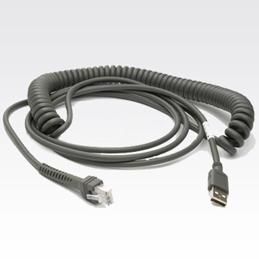 Zebra CBA-U12-C09ZAR USB Cable Type A, 9 ft, Dark gray, Maximum, Coiled - W125146882