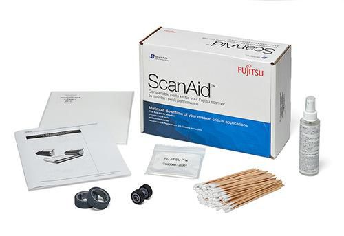 Fujitsu ScanAid Cleaning and Consumable Kit for fi-7140, fi-7240, fi-7160, fi-7260, fi-7180, fi-7280 and fi-7300NX - W125047304