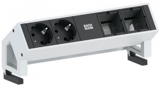 Bachmann 2x custom modules + power socket outlets, 2x Schuko, child-proof - W124537977
