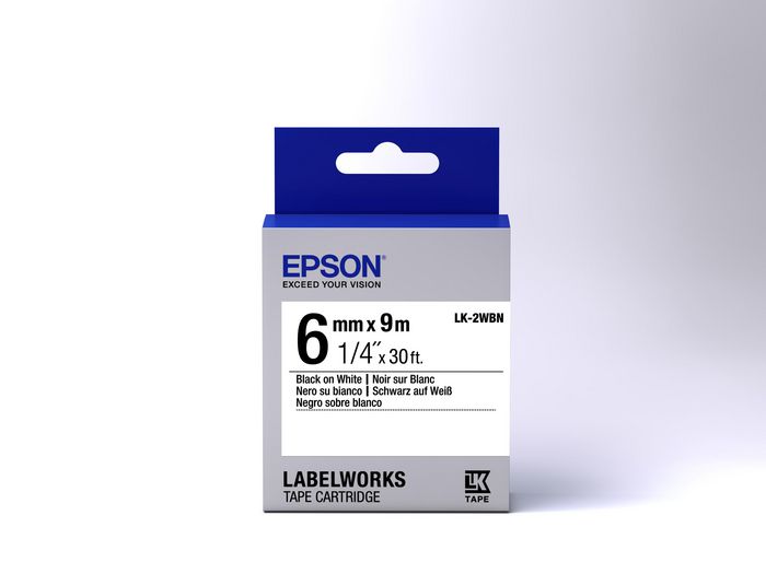 Epson Label Cartridge Standard LK-2WBN Black/White 6mm (9m) - W125146490