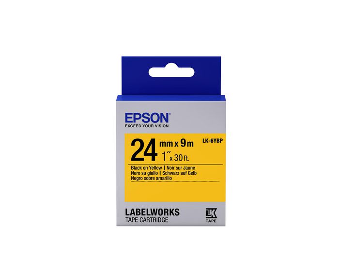 Epson LK-6YBP - Couleur Pastel - Noir sur Jaune - 24mmx9m - W125146494