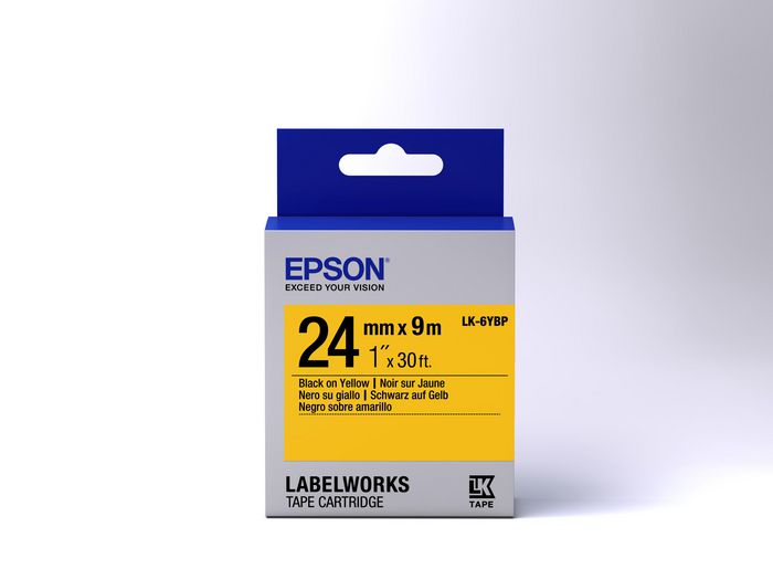 Epson Label Cartridge Pastel LK-6YBP Black/Yellow 24mm (9m) - W125146494