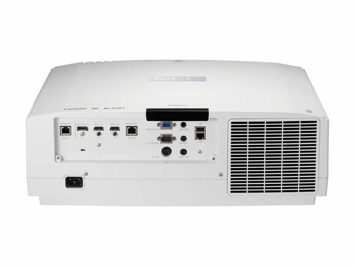 NEC 3LCD, 1280 x 800, 16:10, 370 W UHP AC, 3D, Mini D-sub, DisplayPort, HDMI, HDCP 2.2, HDBaseT, 3.5mm, RJ-45, USB 2.0, 499 x 406 x 163.7 mm, 10200 g - W125084996