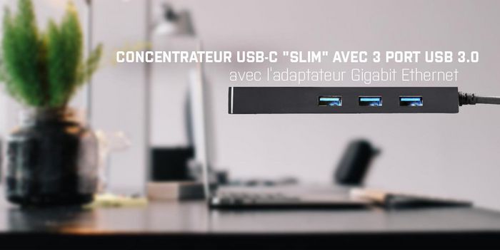 i-tec USB-C Slim Passive HUB 3 Port + Gigabit Ethernet Adapter - W124846472