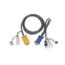 IOGEAR USB KVM Cable - 3ft - 1 x D-Sub (HD-15), 1 x Type A, 1 x 3.5mm - W124455019