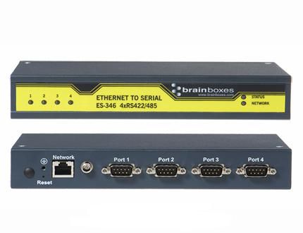 Brainboxes Ethernet to Serial Device Server, 4 x RS422/485, 1Mbit/s, 1 x 10/100Base TX RJ-45 - W125049204