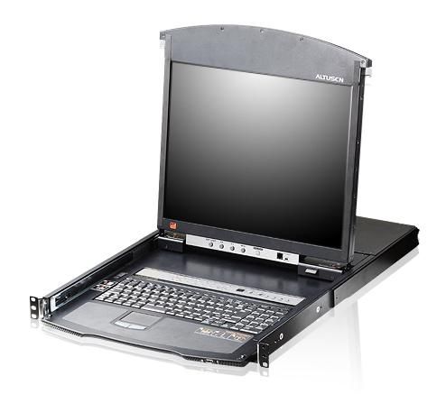 Aten 8-Port Dual Rail LCD KVM Switch LCD Console + Cat 5 High-Density KVM Switch with KVM over IP - W124460145