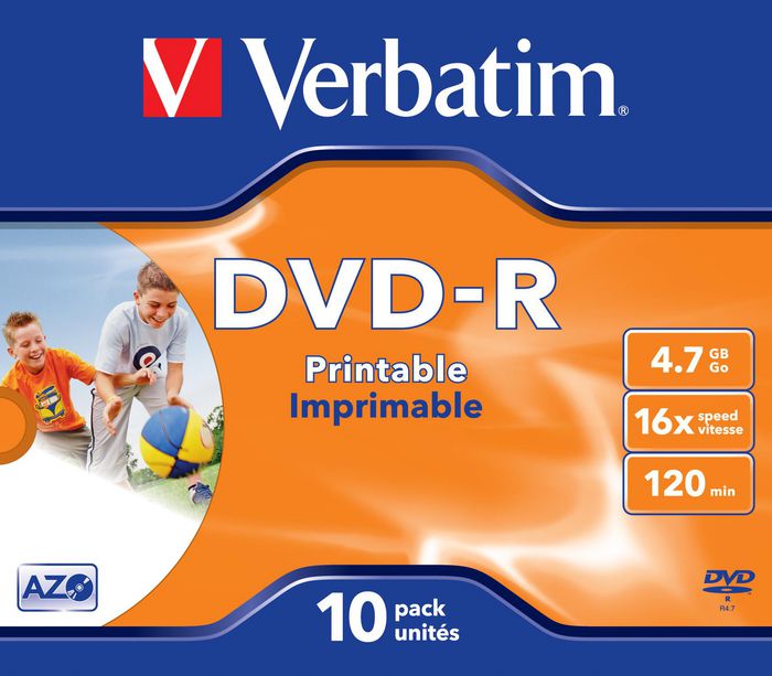 Verbatim DVD-R Wide Inkjet Printable ID Brand, 16x - W125014877