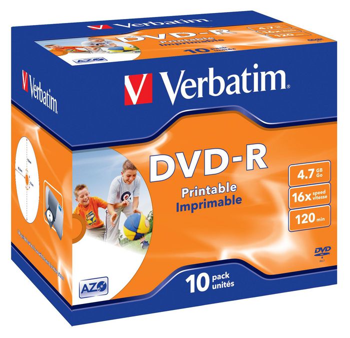 Verbatim DVD-R Wide Inkjet Printable ID Brand, 16x - W125014877