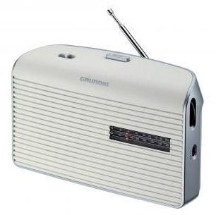 Grundig Music 60 - FM/AM Radio, Headphone jack, 4x1.5V baby cells, 230V, White/Silver - W124755605