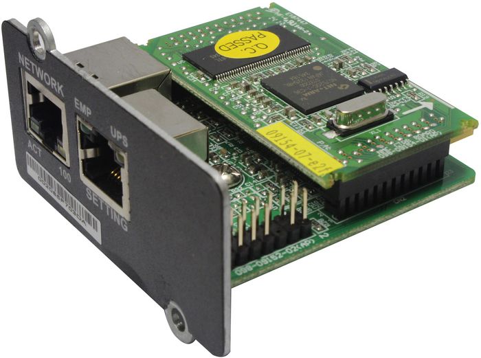 PowerWalker Mini NMC Card SNMP Module, ARM 36 MHz 32 bit, 16 Mbyte SDRAM, 4 Mbyte flash, 10 m/100 m UTP, RJ-45 10/100Base-T - W124897021