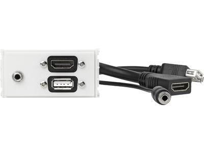 Vivolink Outlet Panel HDMI + USB2.0 + 3.5mm, White - W124478649