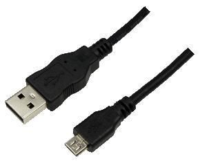LogiLink 0.60m USB 2.0 A - Micro B, M/M, Black - W125047795