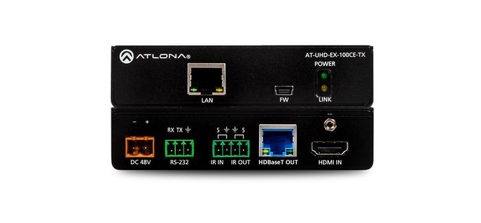 Atlona 4K/UHD HDMI Over 100 M HDBaseT Transmitter with Ethernet, Control, and PoE, CAT 5e/6/6a/7, 4K, HDMI, RJ-45, RS-232, 27x119x127 mm - W125358436