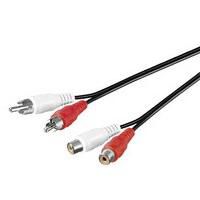 MicroConnect Stereo RCA Extension Cable; 2 x RCA male to RCA female, 1.5 m - W124745607