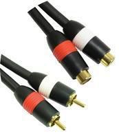 MicroConnect Stereo RCA Extension Cable; 2 x RCA male to RCA female, 2.5 m - W124745608