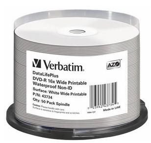 Verbatim DVD-R 16x, 4.7GB, 50pk Spindle, No ID Brand - W124614859