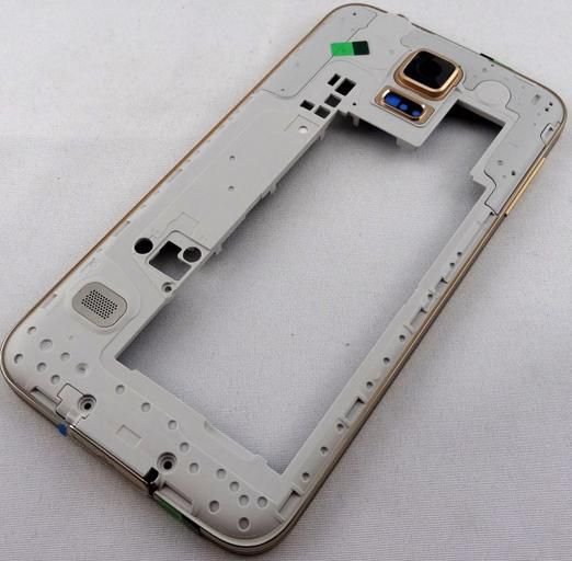 Samsung Samsung SM-G900F Galaxy S5, Middle Cover + Camera Lens, gold - W125154925