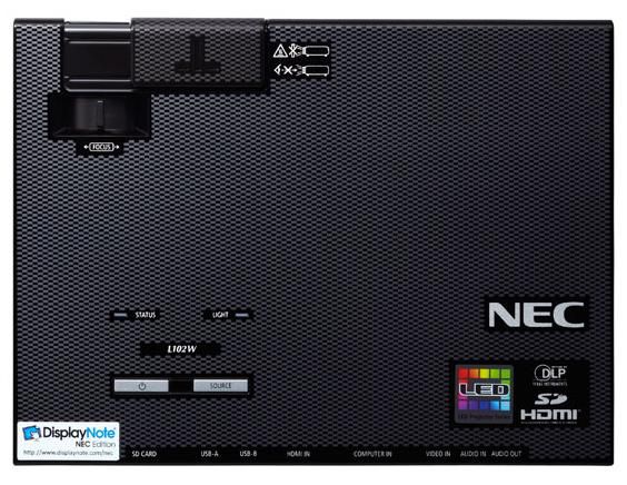 Sharp/NEC DLP, 1000 ANSI Lumen, 1280 x 800 (WXGA), 10000:1, F= 1.5, f= 13.92 mm, HDMI, RCA, USB, SD, 1.36 kg - W125340562