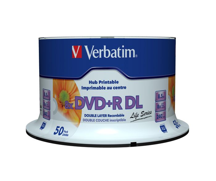 Verbatim DVD+R Double Layer Inkjet Printable 8x Life Series, 50pcs - W125039938