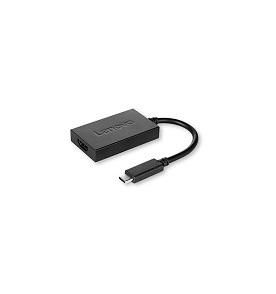 Lenovo USB to HDMI Plus Power Adapter, Black - W124584363