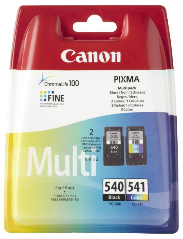 Canon PG-540 / CL-541 multi pack, 2 ink cartridges, blister with security - W124682029