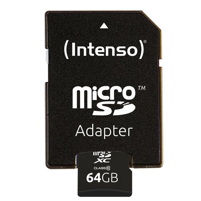 Intenso 64GB MicroSDXC, SD adapter, Class 10 - W124909361