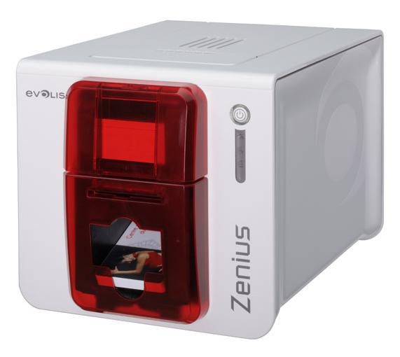 Evolis Zenius Classic line - 300dpi, 16MB RAM, 150/500 cards/h, USB, 46dB, White/Red - W124486752