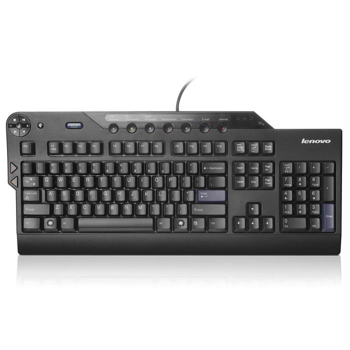 Lenovo Full-size USB keyboard, black - W125288435