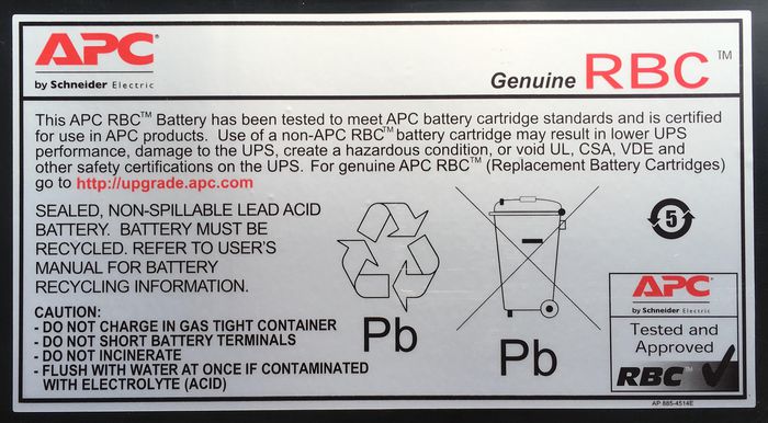 APC Battery Cartridge - W124470902