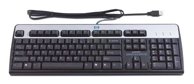 HP USB 'Windows' keyboard assembly - 104-key - Has attached 1.8M (6.0ft) cable with USB connector (Germany) - W124610886