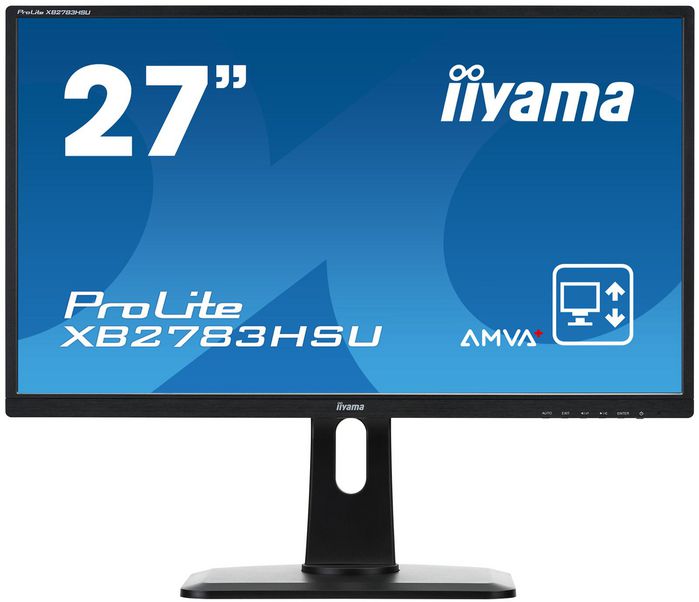iiyama 27" (68.6cm), AMVA+LED, Full HD 1920x1080, 16:9, 4ms, 300cd/m², 16.7M, 2x2W (Stereo), D-Sub, DVI-D, HDMI, USB, 34W, 6kg - W125395511