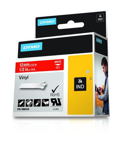 DYMO Étiquettes en vinyle IND, 12mm x 5.5m - W124503726