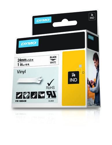 DYMO Étiquettes en vinyle IND, 24mm x 5.5m - W124503727