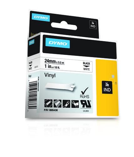 DYMO Étiquettes en vinyle IND, 24mm x 5.5m - W124503727