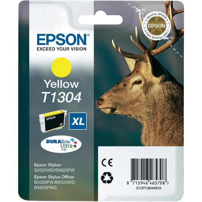 Epson Singlepack Yellow T1304 DURABrite Ultra Ink - W124646683