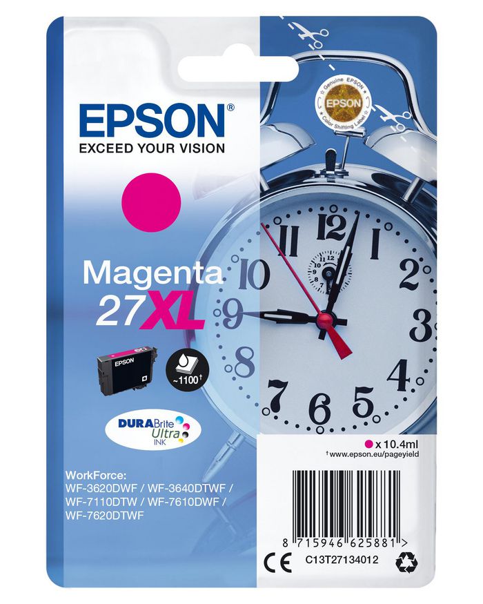 Epson Singlepack Magenta 27XL DURABrite Ultra Ink - W124646703