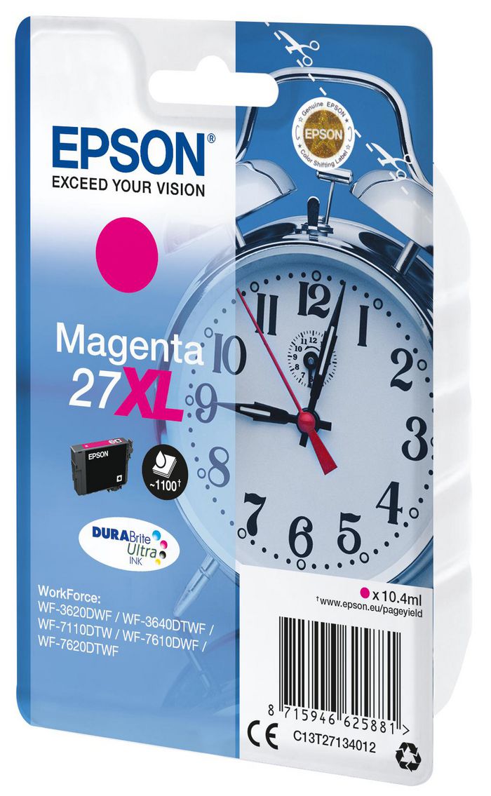 Epson Singlepack Magenta 27XL DURABrite Ultra Ink - W124646703