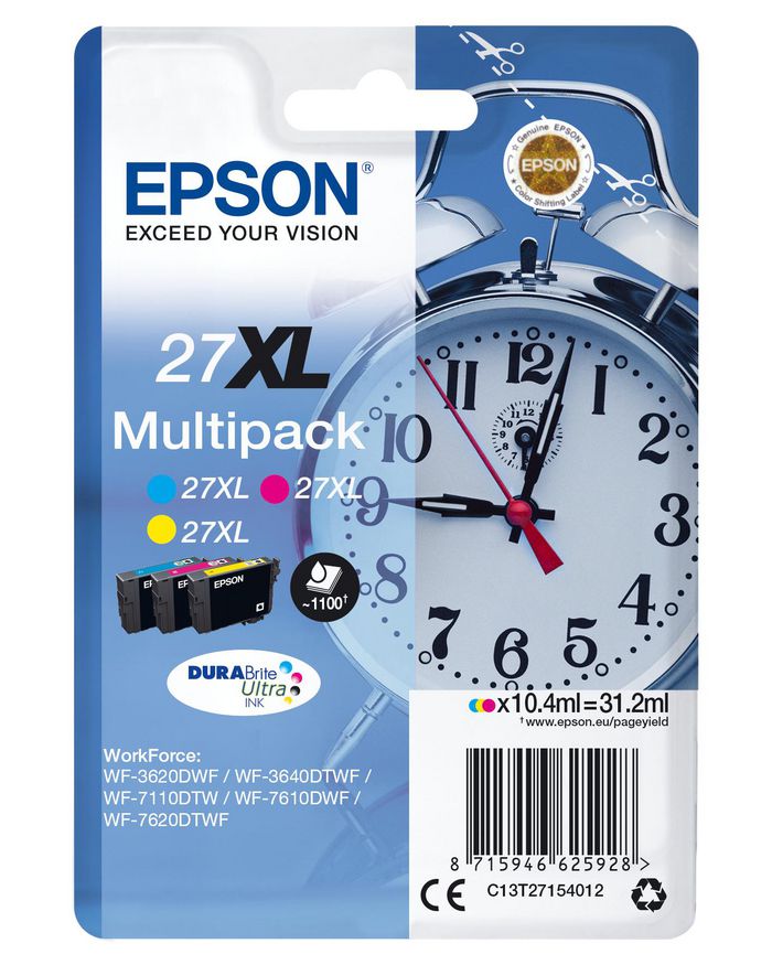 Epson Multipack "Réveil" 27XL - Encre DURABrite Ultra C,M,J - W124646704