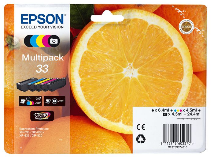 Epson Multipack 5-colours 33 Claria Premium Ink - W124646709