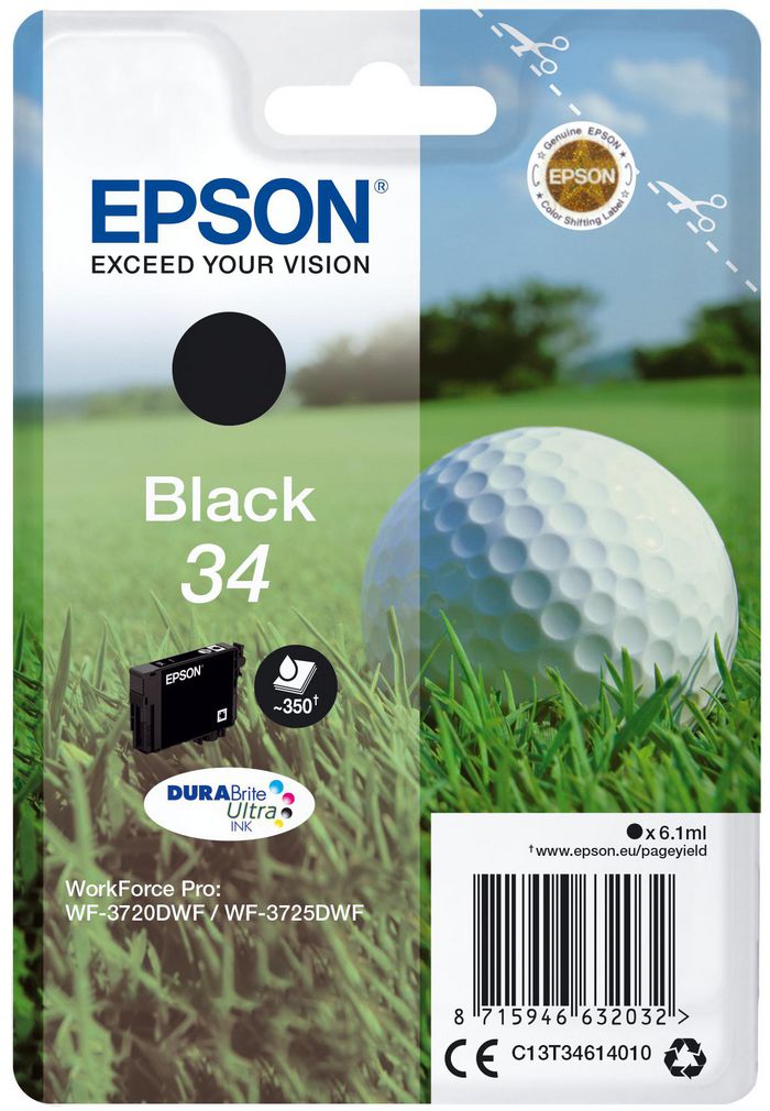 Epson Singlepack Black 34 DURABrite Ultra Ink - W124646712