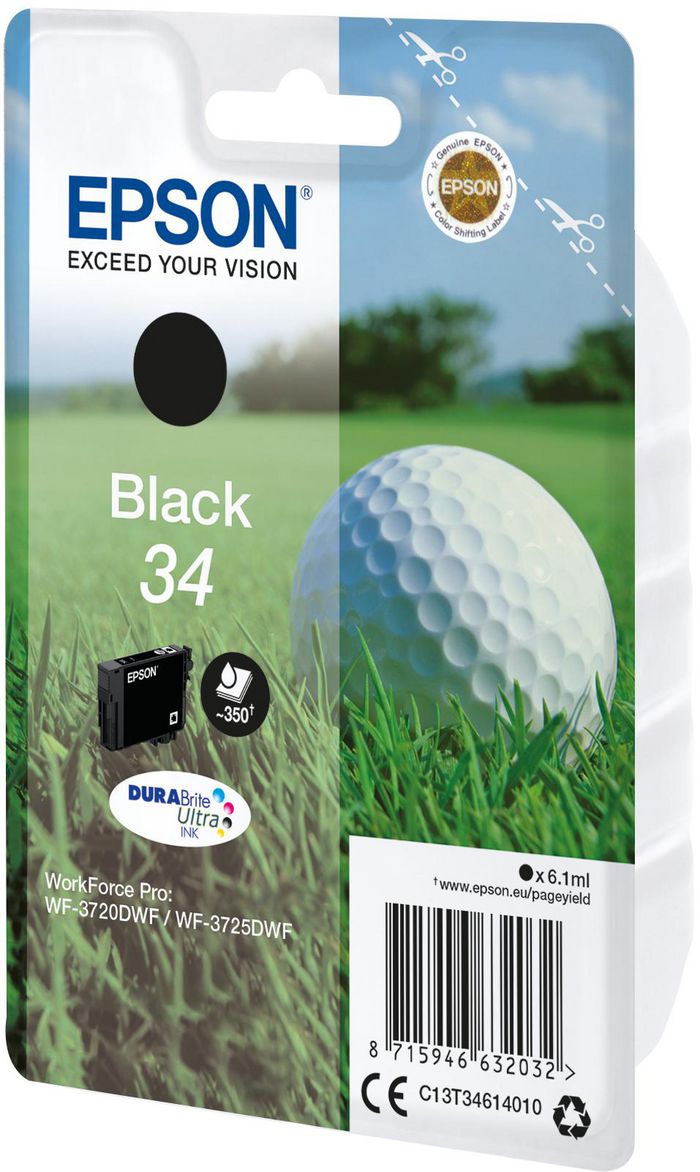 Epson Singlepack Black 34 DURABrite Ultra Ink - W124646712
