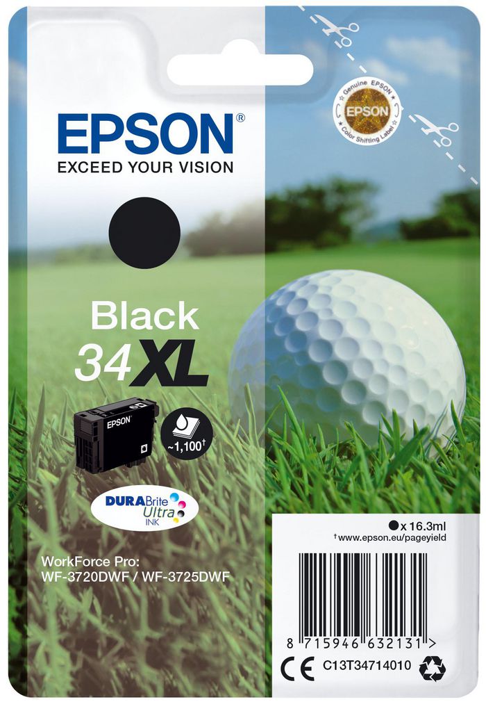 Epson Singlepack Black 34XL DURABrite Ultra Ink - W124646713