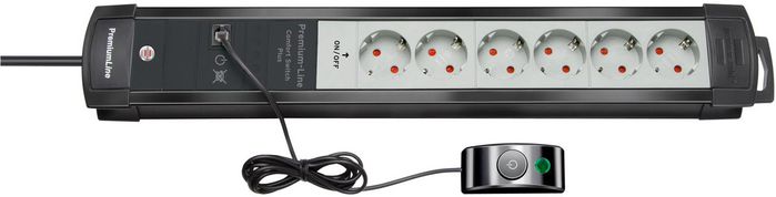 Brennenstuhl Premium-Line Comfort Switch Plus, 6-way, 3m, black/light grey - W125197975