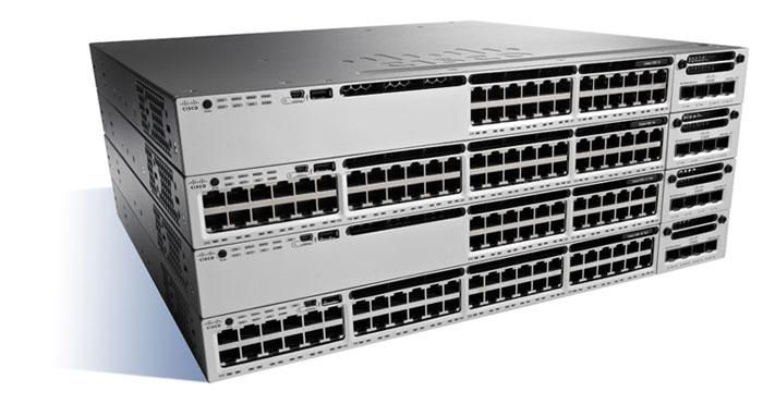 Cisco Catalyst 3850, Stackable, 24 Port, 10Gbps, SFP+, 715W, 1 RU, IP Base feature set - W125278138