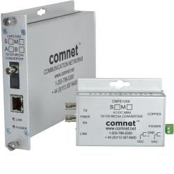 ComNet Small Size 100Mbps Media Converter, SC Connector, AC/DC Power, Multimode, 2 fiber - W124747699