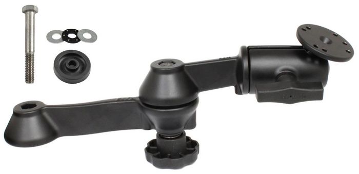 RAM Mounts RAM 12" Double Swing Arm with Round Plate and Flange Hardware - W125070416